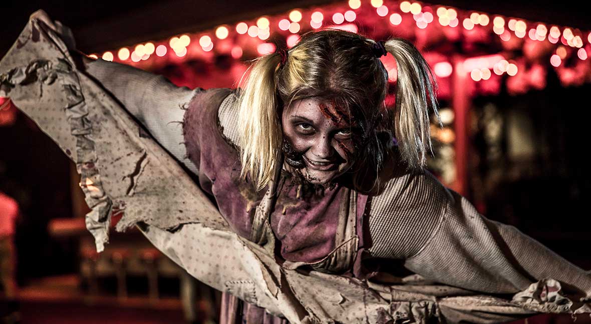 A character at Kings Island's Halloween Haunt