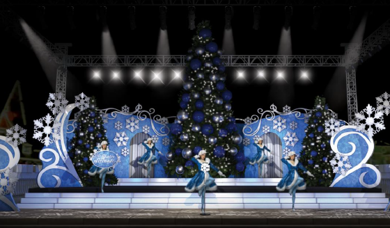 Artist Concept of Yuletide Follies Stage Set and Costume Design